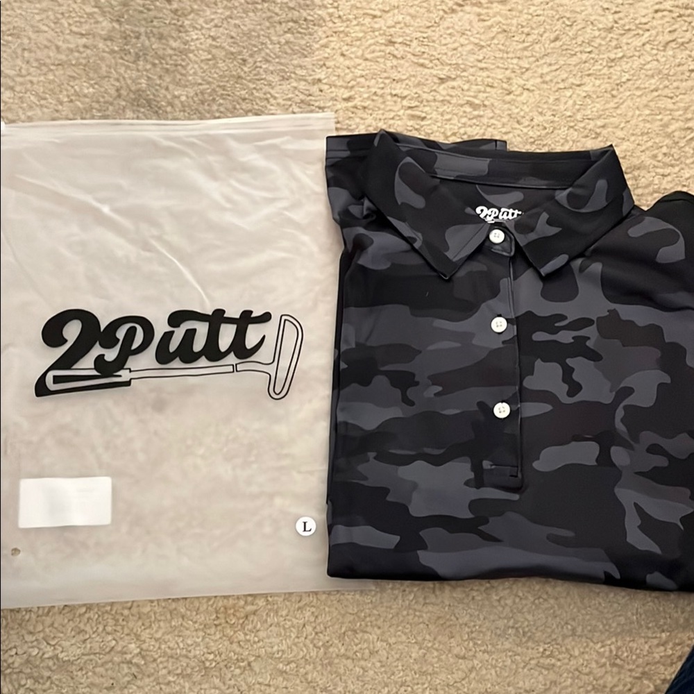 ⛳️ Mully 2Putt Black Camo Women's Golf Polo